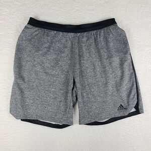 Adidas Shorts‎ Mens XL Gray Heathered Running Training Active Sweat Shorts